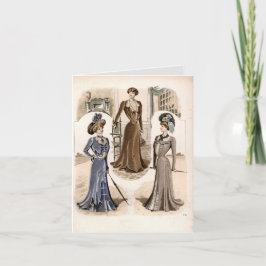Edwardian Glam Vintage Mode Illustration Kort