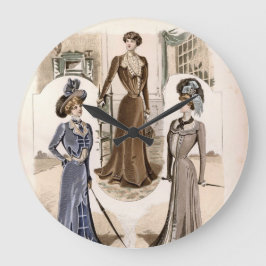 Edwardian Glam Vintage Mode Illustration Stor Klocka