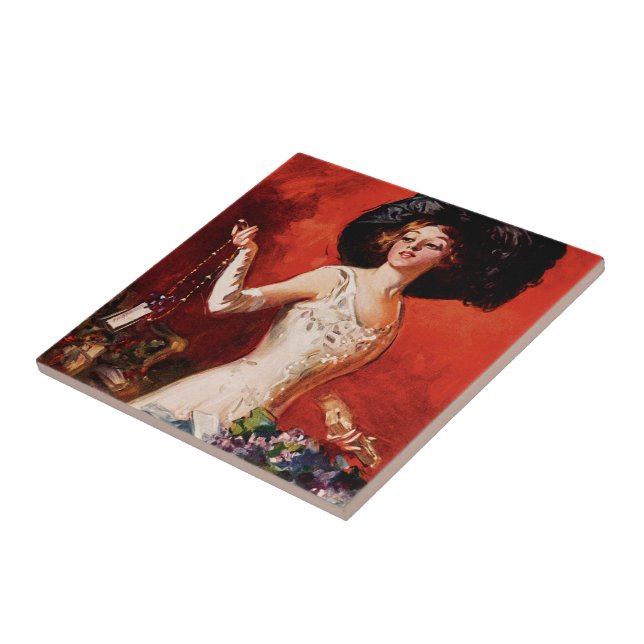 Edwardian Glamor Girl Kakelplatta (Sidan)