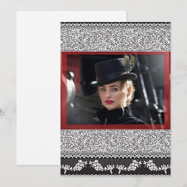 Edwardian Note Card Tack Kort (Fram/baksida)