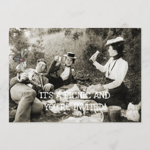 EDWARDIAN PERIOD PICNIC FUNNE FLY MAN BAAUTY KVINN INBJUDNINGAR