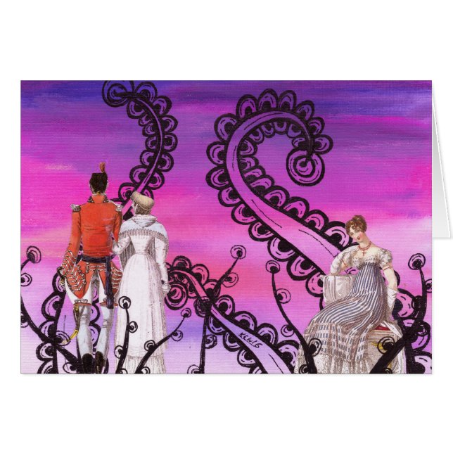 Edwardian trädgård hälsningskort (Framsidan Horizontal)