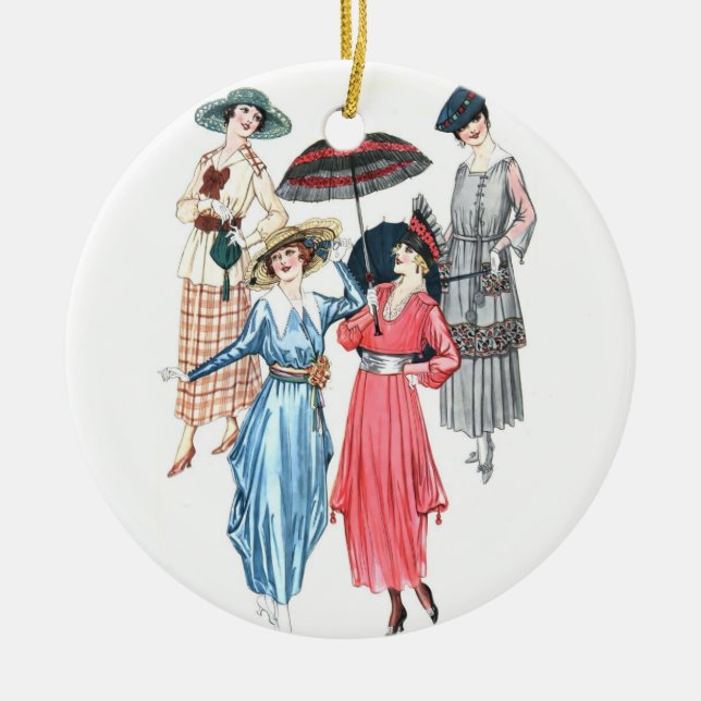 Edwardian Women Mode Ornament för Vår Sommar (Framsidan)