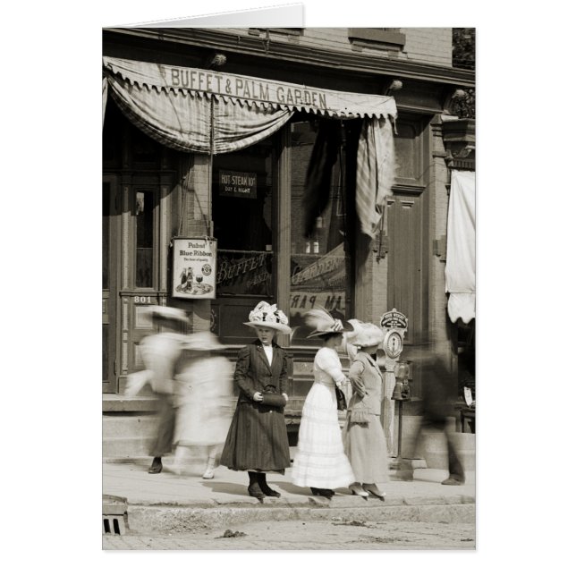 EDWARDIAN WOMEN PHOTO BUFFET AND VIGHT  HÄLSNINGSKORT (Framsidan)