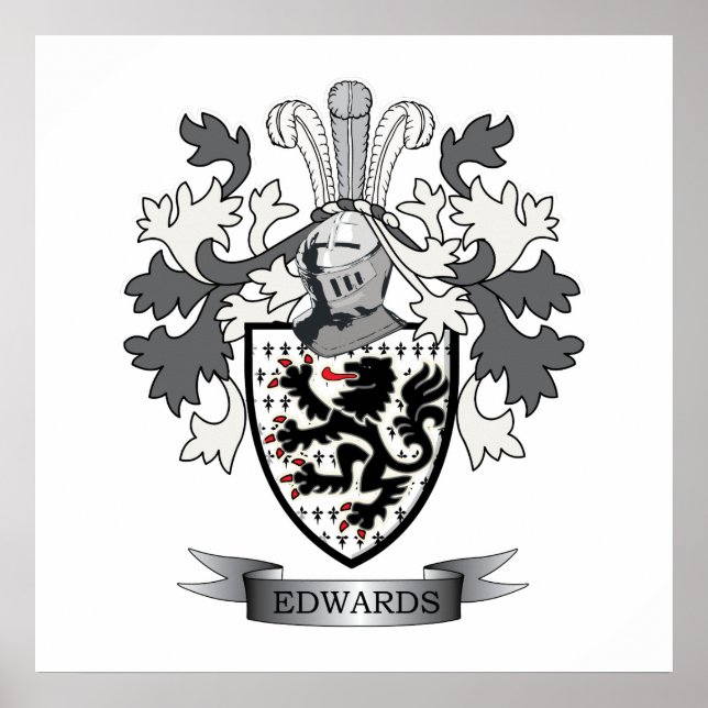 Edwards Family Crest Jackar av Arm Poster (Framsidan)