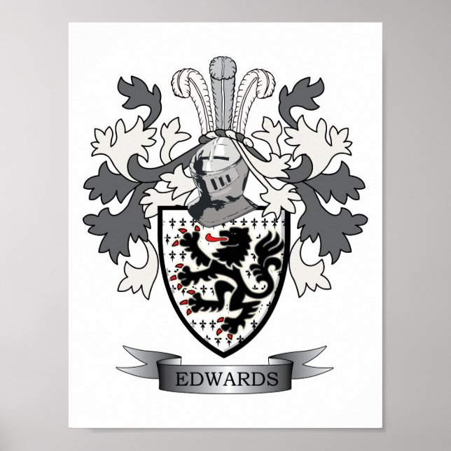 Edwards Family Crest Jackar av Arm Poster (Framsidan)