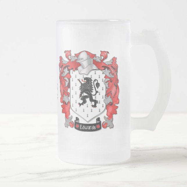 Edwards Family Crest - Wales-Kanada Frostat Ölglas (Höger)