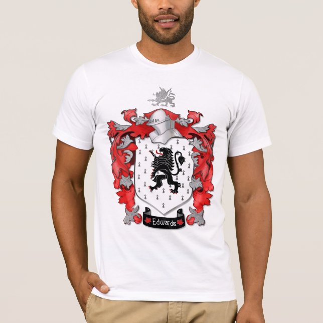 Edwards Family Crest - Wales-Kanada T Shirt (Framsida)
