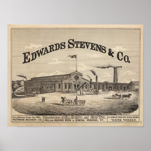 Edwards Stevens och Co-tillverkare i Winoski Poster (Framsidan)
