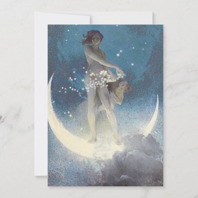 Edwin Blashfield Stars Scattering Art nouveau Inbjudningar (Framsida)