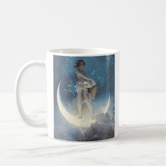 Edwin Blashfield Stars Scattering Art nouveau Kaffemugg (Vänster)