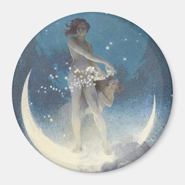 Edwin Blashfield Stars Scattering Art nouveau Magnet (Framsidan)