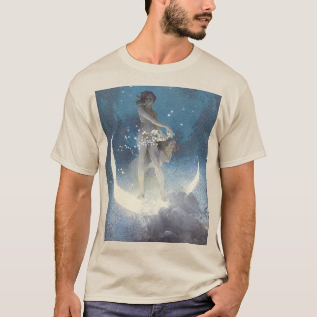 Edwin Blashfield Stars Scattering Art nouveau T Shirt (Framsida)