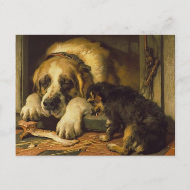 Edwin Henry Landseer | Tvivelröta Crumbs Vykort (Framsida)