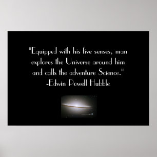 Edwin Hubble citationstecken Poster