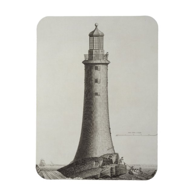 Edystone Lighthouse graverad av Edward Rooker (c.1 Magnet (Vertikal)