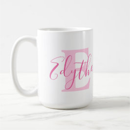 Edythe namn betyder monogram rosa text kaffemugg