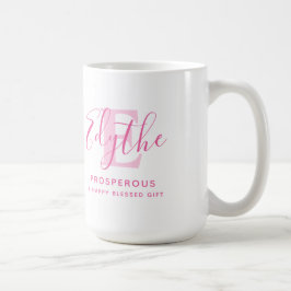 Edythe namn betyder monogram rosa text kaffemugg