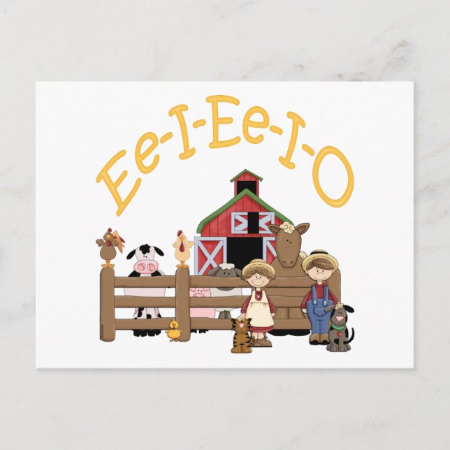 Ee I Ee I O på gården Vykort (Framsida)