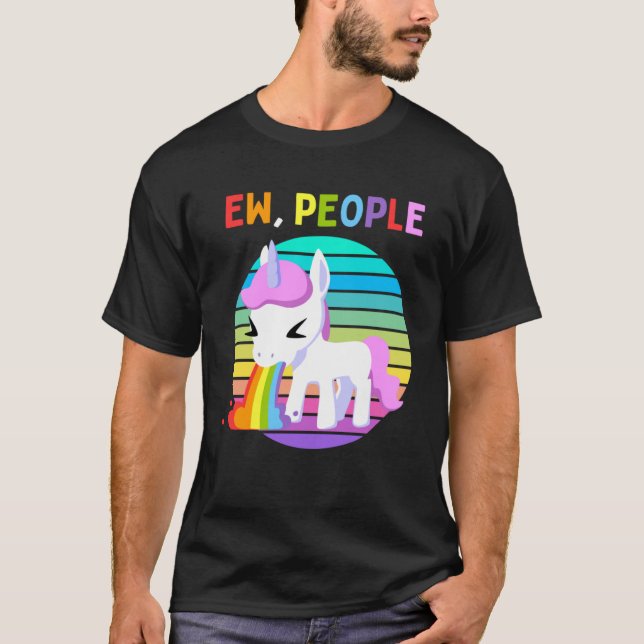 Ee People Unicorn Sunset Rainbow T Shirt (Framsida)