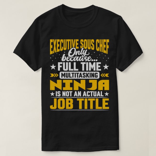 Eecun Sous Chef-jobbtitel, underlig Sous T Shirt (Design framsida)
