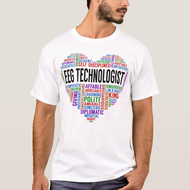 Eeg Technolog Heart T Shirt (Framsida)