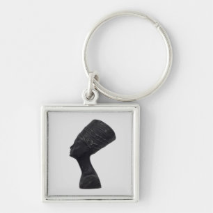 Eegyptian Queen Nefertiti Fyrkantig Silverfärgad Nyckelring
