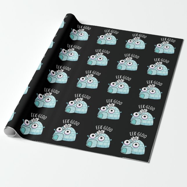 Eek-gloo Rolig Igloo Puns Dark BG Presentpapper (Utrullad)