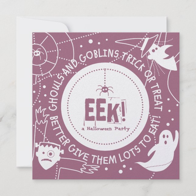 Eek Halloween-inbjudningar Inbjudningar (Framsida)