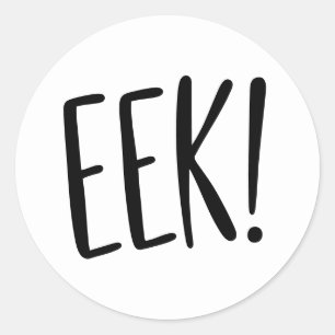 EEK! Rolig Halloween   Söt och läskig svart-vit Runt Klistermärke