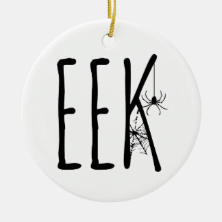 Eek Spindel & Spindelnät Kuslig Ominös Halloween Julgransprydnad Keramik