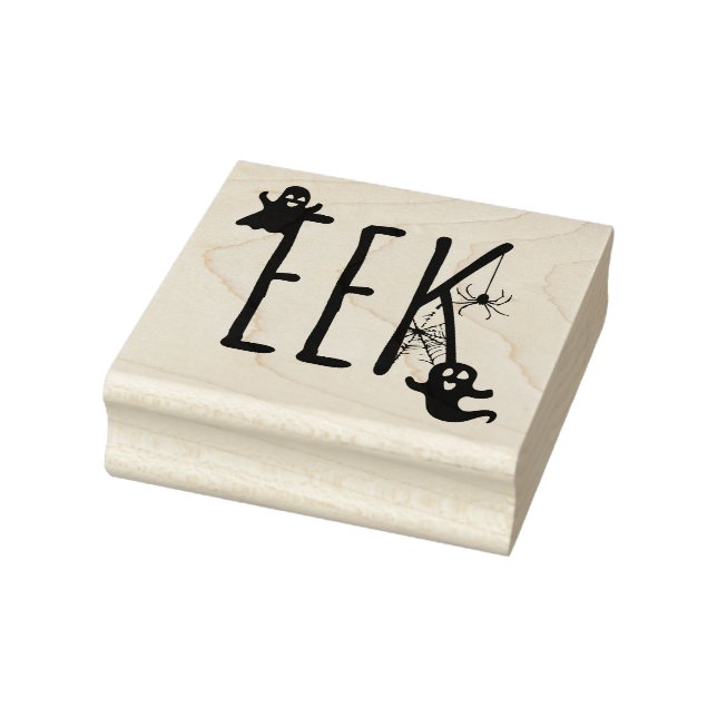Eek Whimsical Kuslig Spök- och Spindelhalloween Stämpel (Stämpel)
