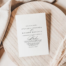 Eelegant Calligraphy Spanska bröllopsinbjudan