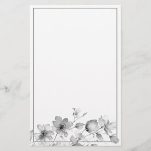 Eelgant minimalist Watercolor Wildblommor Brevpapper