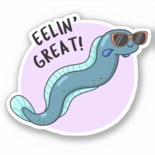 Eelin Underbar Funny Slippery Eel Pun Klistermärken