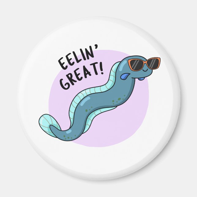 Eelin Underbar Funny Slippery Eel Pun Magnet (Framsidan)