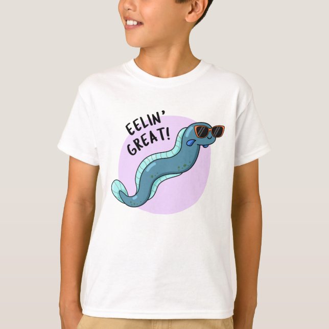 Eelin Underbar Funny Slippery Eel Pun T Shirt (Framsida)