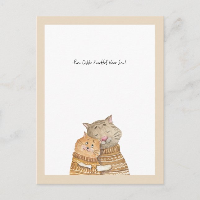 Een Knuffel Voor Jou! Kaart. Vykort (Framsida)