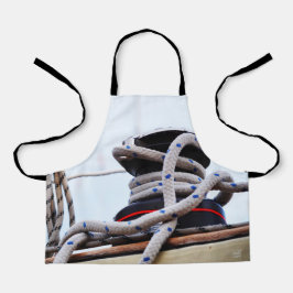 Een zeiljacht close up van een lier op een boot.