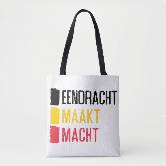 Eendracht Maakt Macht Bag, belgiska motto Tygkasse (Framsida)