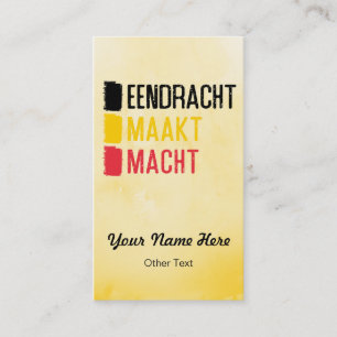 Eendracht Maakt Macht belgiska Mottovisitkortar Visitkort