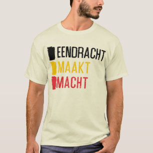 Eendracht Maakt Macht Belgium Motto Tee, Belgien T-shirt