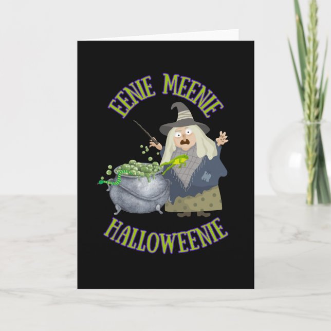 Eenie Meenie Halloweenie Greeting Card,Spooky Cute Kort (Framsida)