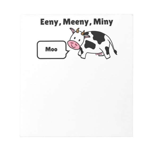 Eeny, Meeny, Miny, Moo Cow Anteckningsblock (Framsida)