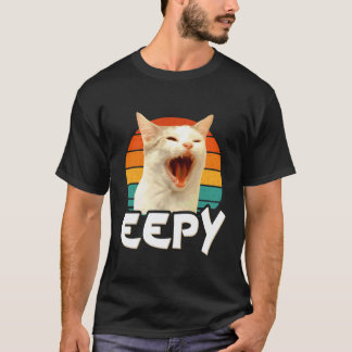Eepy Cat Retro Meme Solnedgång Estetik T Shirt