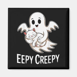 Eepy creepy – söt sovande katt och spök Halloween Magnet