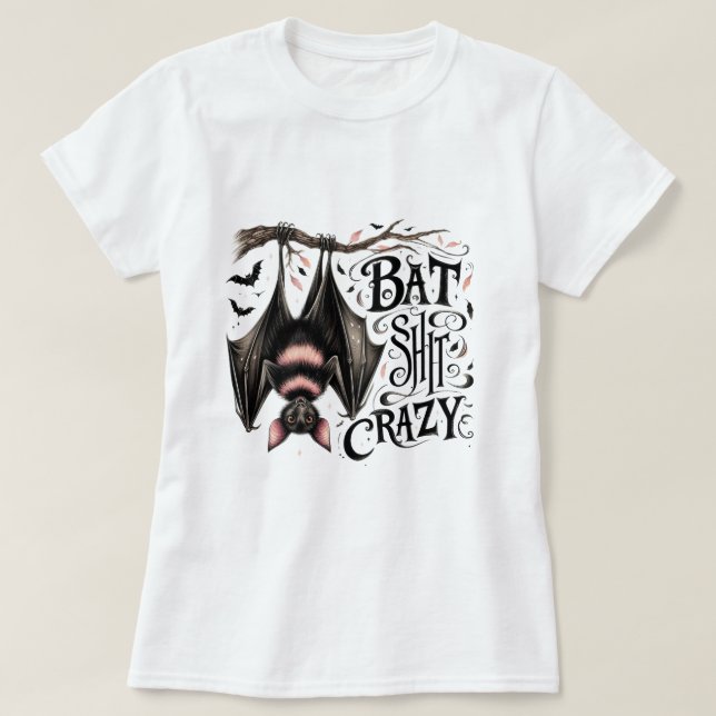 Eerie Arboreal Fladdermus Decor Adsible T Shirt (Design framsida)