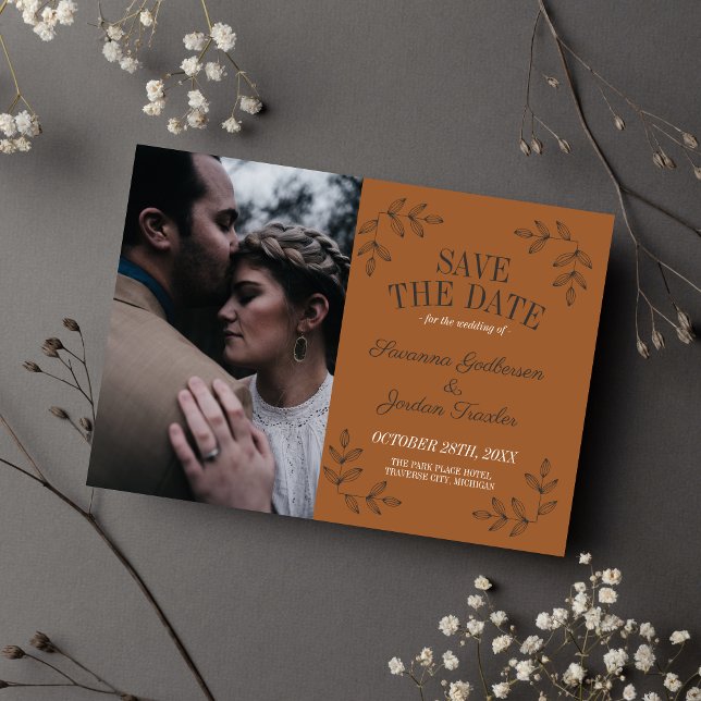 Eerie Autumn Halloween Black Terracotta Gothic Spara Datumet (Skapare uppladdad)