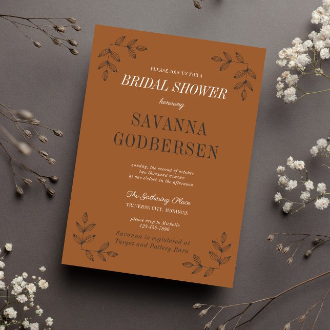 Eerie Autumn Halloween Orange Black Möhippa Inbjudningar (Skapare uppladdad)