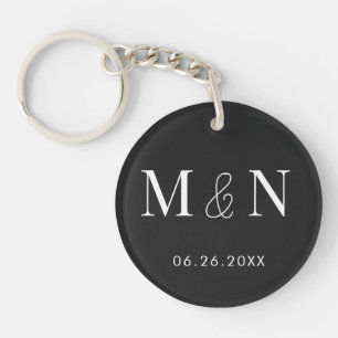 Eerie Black and White Monogram Bröllop